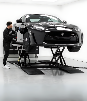 Happy clients working on a laptop